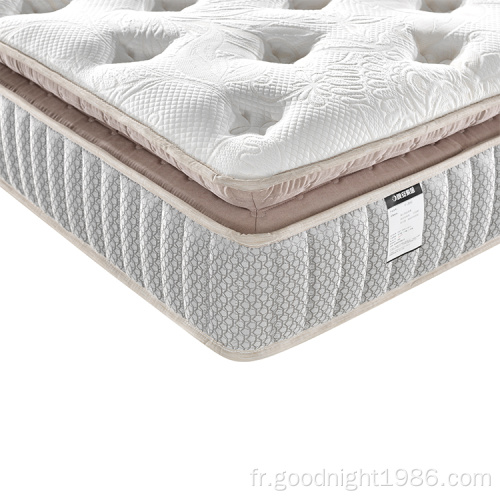 Matelas en mousse de caoutchouc naturel de taille King Queen Size de ressort ensaché épais de conception moderne blanche d&#39;OEM